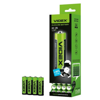 Батарейка Videx алкалінова LR6 AA, пальчикова (4/60/720шт) блістер,плівка - Інтернет-магазин спільних покупок ToGether