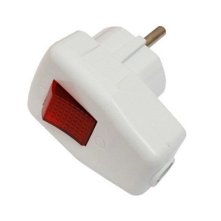 Вилка електрична кутова з кнопкою біла із заземленням 16А 220/250 В LUXEL - Інтернет-магазин спільних покупок ToGether