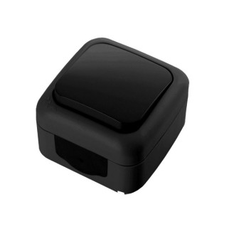 Вимикач накладний одноклавішний Palmiye чорний Viko IP 54 - Інтернет-магазин спільних покупок ToGether