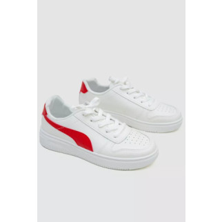 Кеди жіночі на шнурках, колір біло-червоний, 248R151-22 - Інтернет-магазин спільних покупок ToGether
