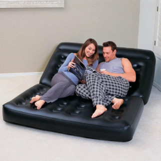 Двуспальный надувной диван трансформер Bestway 75056 с электронасосом 188 х 152 х 64 см Черный - Інтернет-магазин спільних покупок ToGether