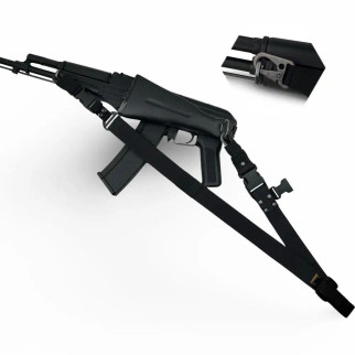 Ремінь збройовий одно / двоточковий кріплення  карабінами H&K чорний - Інтернет-магазин спільних покупок ToGether