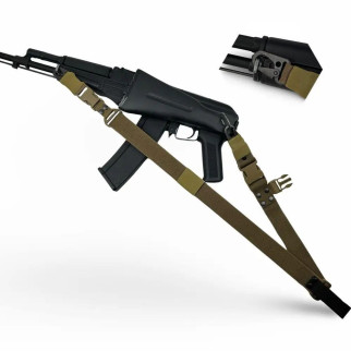 Ремінь збройовий одно / двоточковий кріплення  карабінами H&K койот - Інтернет-магазин спільних покупок ToGether