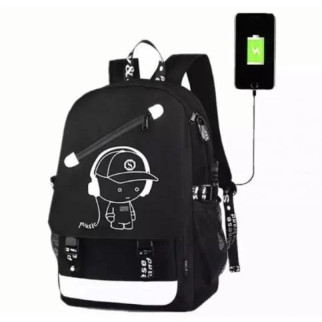 Водонепроникний рюкзак мusic з USB чорний, що світиться в темряві - Інтернет-магазин спільних покупок ToGether