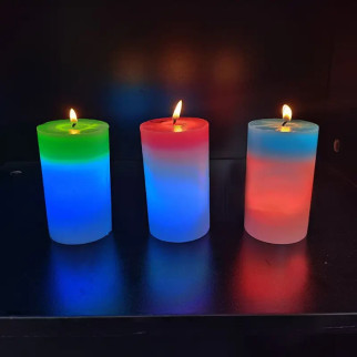 Декоративна воскова свічка з ефектом полум'ям та LED підсвічуванням Candles magic 7 кольорів RGB - Інтернет-магазин спільних покупок ToGether