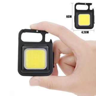 Ліхтарик брелок акумуляторний LED COB з карабіном та магнітом 500 mAh - Інтернет-магазин спільних покупок ToGether
