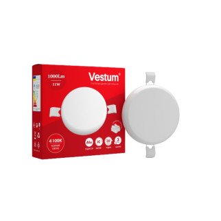 Круглий світлодіодний врізний світильник "без рамки" Vestum 11W 4100K 1-VS-5510 - Інтернет-магазин спільних покупок ToGether