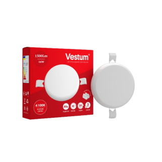 Круглий світлодіодний врізний світильник "без рамки" Vestum 16W 4100K  1-VS-5512 - Інтернет-магазин спільних покупок ToGether