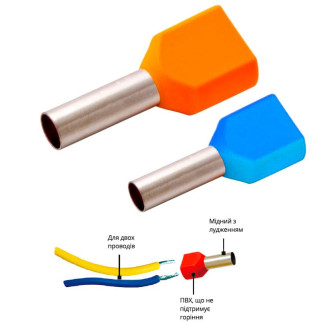 Накінечник гільза для 2х проводів TE1008 червоний TNSy5500127 - Інтернет-магазин спільних покупок ToGether