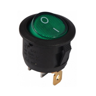 Перемикач KCD1-5-101N G/B 220V 1 кнопка зелена кругла з підсвічуванням TNSy5500718 - Інтернет-магазин спільних покупок ToGether