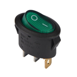 Перемикач KCD1-9-101N G/B 220V 1 кнопка зелена овал з підсвічуванням TNSy5500755 - Інтернет-магазин спільних покупок ToGether