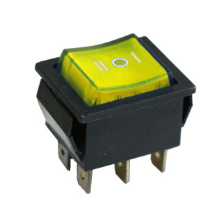 Перемикач KCD2-203N Y/B 220V 1 кнопка жовта перекидний з підсвічуванням TNSy5500793 - Інтернет-магазин спільних покупок ToGether