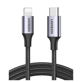 Кабель UGREEN US304 USB-C to Lightning M/M Cable Aluminum Shell Braided 1.5m (Black) (UGR-60760) - Інтернет-магазин спільних покупок ToGether