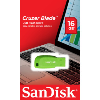 Flash SanDisk USB 2.0 Cruzer Blade 16Gb Green Electric - Інтернет-магазин спільних покупок ToGether