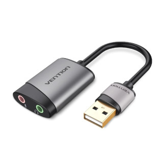 Адаптер Vention USB External Sound Card 0.15M Gray Metal Type (CDKHB) - Інтернет-магазин спільних покупок ToGether