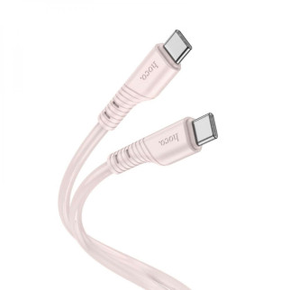 Кабель HOCO X97 Crystal color 60W silicone charging data cable Type-C to Type-C light pink - Інтернет-магазин спільних покупок ToGether