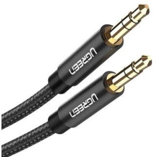 Аудіо кабель UGREEN AV112 3.5mm Male to 3.5mm Male Cable Gold Plated Metal Case with Braid 1m (Black)(UGR-50361) - Інтернет-магазин спільних покупок ToGether