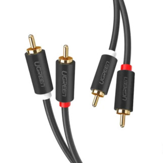 Аудіо кабель UGREEN AV104 2RCA Male to 2RCA Male Cable 2m (Black)(UGR-10518) - Інтернет-магазин спільних покупок ToGether