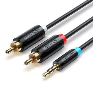 Кабель Vention 3.5MM Male to 2-Male RCA Adapter Cable 2M Black (BCLBH) - Інтернет-магазин спільних покупок ToGether