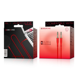 Аудiо-кабель BOROFONE BL1 Audiolink audio AUX cable, 1m Red - Інтернет-магазин спільних покупок ToGether