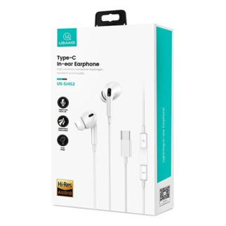 Навушники Usams SJ452 EP-41 Type-C In-ear Earphone 1.2m White - Інтернет-магазин спільних покупок ToGether