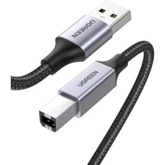 Кабель UGREEN US369 USB-A Male to USB-B 2.0 Printer Cable Alu Case with Braid 1m  (Black)(UGR-80801) - Інтернет-магазин спільних покупок ToGether