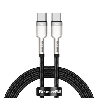 Кабель Baseus Cafule Series Metal Data Cable Type-C to Type-C 100W 1m Black - Інтернет-магазин спільних покупок ToGether