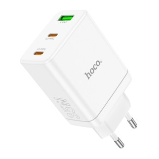 Мережевий зарядний пристрій HOCO N33 Start three-port PD35W(2C1A) charger White - Інтернет-магазин спільних покупок ToGether