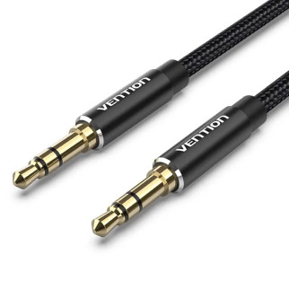 Кабель Vention Cotton Braided 3.5mm Male to Male Audio Cable 1.5M Black Aluminum Alloy Type (BAWBG) - Інтернет-магазин спільних покупок ToGether