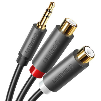 Аудіо кабель UGREEN AV109 3.5mm Male to 2RCA Female Cable 25cm (Gray)(UGR-10547) - Інтернет-магазин спільних покупок ToGether