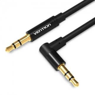 Кабель Vention 3.5mm Male to 90°Male Audio Cable 1M Black Metal Type (BAKBF-T) - Інтернет-магазин спільних покупок ToGether