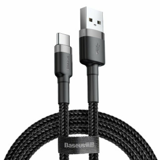 Кабель Baseus Cafule Cable USB For Type-C 3A 1m Gray+Black - Інтернет-магазин спільних покупок ToGether