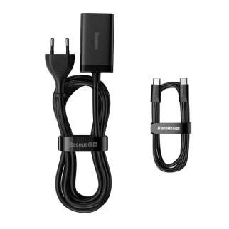 Мережевий зарядний пристрій Baseus GaN3 Pro Desktop Fast Charger 2C+2U 65W (Cable Type-C to Type-C 100W(20V/5A) 1m) Black - Інтернет-магазин спільних покупок ToGether