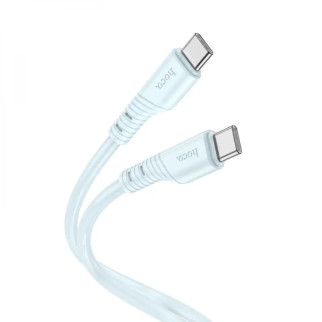 Кабель HOCO X97 Crystal color 60W silicone charging data cable Type-C to Type-C light blue - Інтернет-магазин спільних покупок ToGether