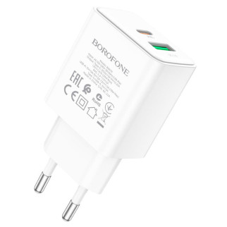Мережевий зарядний пристрій BOROFONE BA67A PD20W+QC3.0 charger White - Інтернет-магазин спільних покупок ToGether