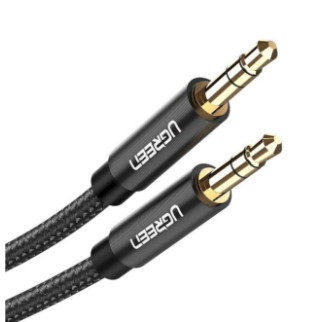 Аудіо кабель UGREEN AV112 3.5mm Male to 3.5mm Male Cable Gold Plated Metal Case with Braid 2m (Black) (UGR-50363) - Інтернет-магазин спільних покупок ToGether