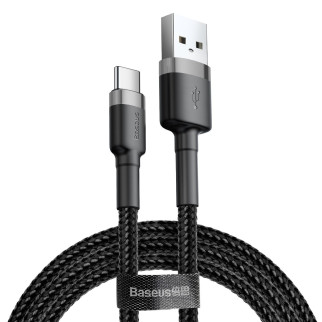Кабель Baseus Cafule Cable USB For Type-C 3A 0.5m Gray+Black - Інтернет-магазин спільних покупок ToGether