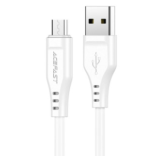 Кабель ACEFAST C3-09 USB to Micro 2,4A, 1.2m, TPE, TPE connectors, White - Інтернет-магазин спільних покупок ToGether