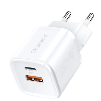 Мережевий зарядний пристрій CHAROME C10s Pure PD+QC4.0 20W Charger Set White - Інтернет-магазин спільних покупок ToGether