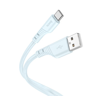 Кабель HOCO X97 Crystal color silicone charging data cable Type-C light blue - Інтернет-магазин спільних покупок ToGether