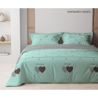 Комплект постільної білизни ТЕП "Happy Sleep" Mint&amp;Grey Hearts, 50x70 сімейний - Інтернет-магазин спільних покупок ToGether