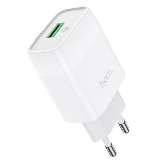 Мережевий зарядний пристрій HOCO C72Q Glorious single port QC3.0 charger 18W White - Інтернет-магазин спільних покупок ToGether