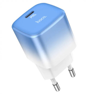 Мережевий зарядний пристрій HOCO C101A single port PD20W charger Ice Blue - Інтернет-магазин спільних покупок ToGether