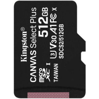 microSDXC (UHS-1) Kingston Canvas Select Plus 512Gb class 10 А1 (R-100MB/s) - Інтернет-магазин спільних покупок ToGether