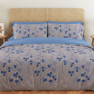 Комплект постільної білизни ТЕП "Soft dreams" Blue Flowers, 70x70 євро - Інтернет-магазин спільних покупок ToGether