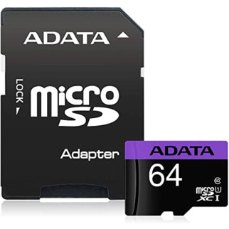 microSDXC (UHS-1) A-DATA Premier 64Gb Class 10 (R-100Mb/s)  (adapter SD) - Інтернет-магазин спільних покупок ToGether