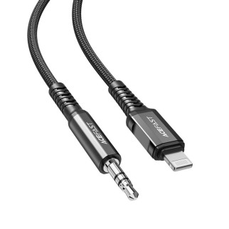 Кабель ACEFAST C1-06 Lightning to 3.5mm aluminum alloy audio cable Black - Інтернет-магазин спільних покупок ToGether