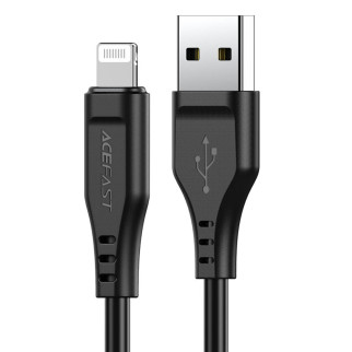 Кабель ACEFAST C3-02 USB to iP 2.4A, 1.2m, TPE, TPE connectors, Black - Інтернет-магазин спільних покупок ToGether