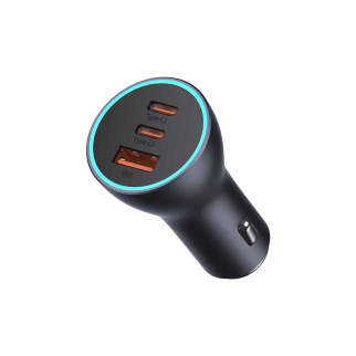 АЗП Baseus Golden Contactor Pro Triple Fast Charger Car Charger 65W U+C+C Dark Gray - Інтернет-магазин спільних покупок ToGether