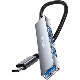 USB-hub ESSAGER Fengyang  4 in 1 Splitter (Type-C port) Silver - Інтернет-магазин спільних покупок ToGether